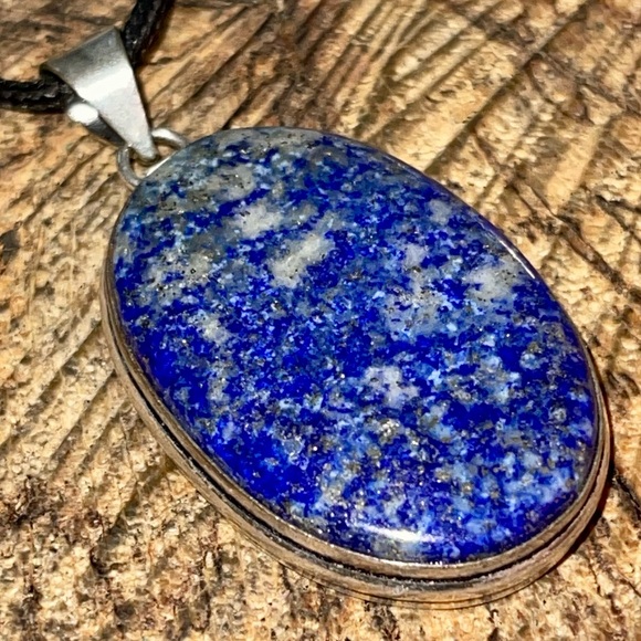 Pretty Dark Blue Lapis Lazuli Pendant 2” - Picture 10 of 13